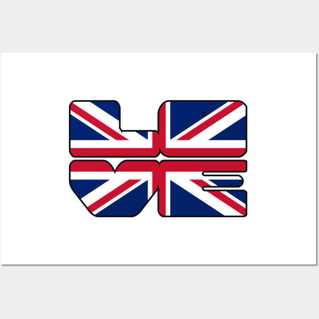 Love Great Britain - Union Jack Wall Art by SolarCross